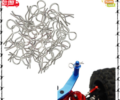 100pcs RC Body Clips Bent Springy R Pins Bent for All 1/8 1/10 1/12 Car Truck