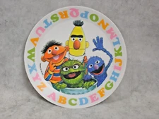 Sesame Street Artisan Ware Melamine Plate Ernie Bert Grover Kermit Alphabet 8"