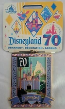 Disneyland 70th Anniversary Castle Metal Postcard Ornament 2025 New