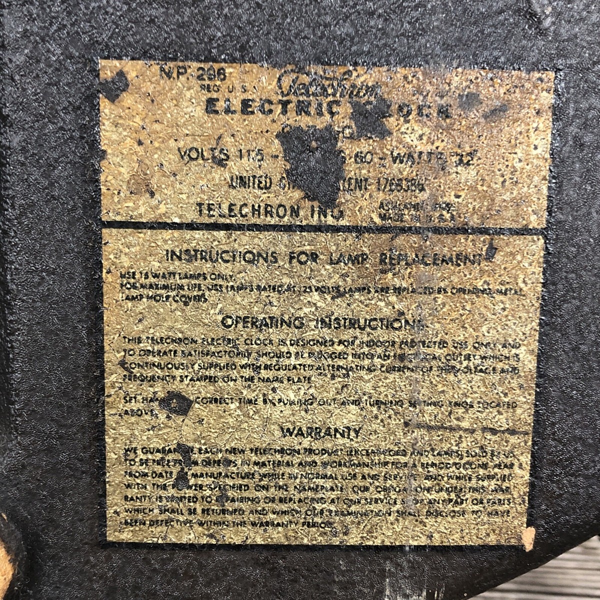 Vtg Telechron G.E. General Electric Lamp Light Bulb Vtg Telechron G.E. General Electric Lamp Light Bulb