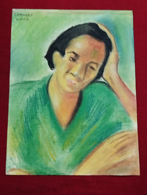 Charles White Drawing on paper (Handmade) signed and stamped mixed media.