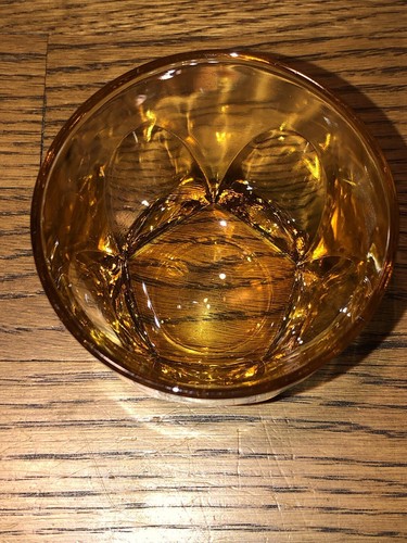 Vintage Colony Vanity Amber On The Rocks Flat Tumbler 3 1/2" Tall 8 oz. MCM - Picture 11 of 16