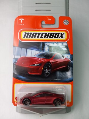 Tesla Roadster Matchbox Metal Tesla Roadster #4/100 Red New