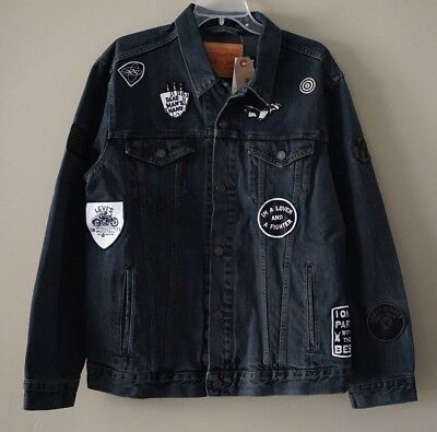 Levi's Limited Men's Black Patched Trucker Jacket Size 2XL Levi's Limited Men's Black Patched Trucker Jacket Size 2XL