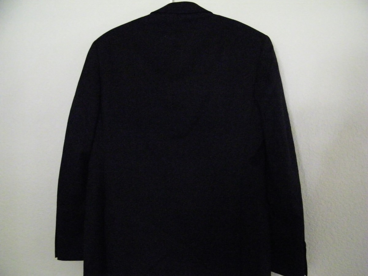 MARTINO UOMO MODA Suit Jacket, Black, 2 Buttons, 6 Pockets, Wool