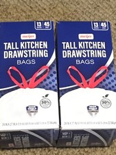 90 Drawstring Tall Kitchen Trash Bags 13 Gallon Odor Shield 3-Ply Meijer Brand