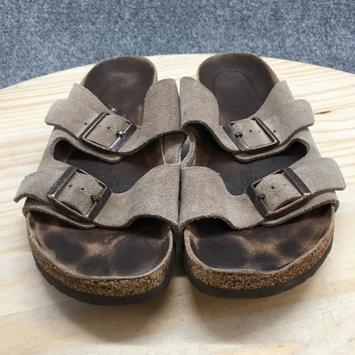 Birkenstock Sandals Womens 41 Arizona Casual Slip On Buckle Slide Brown Suede - Picture 4 of 16