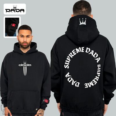 DADA SUPREME Herren Hoodie Schwarz mit Rückenprint und Logo