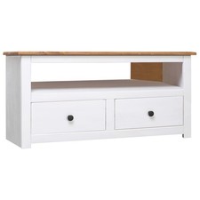Solid Pine Wood Corner TV Cabinet with 2 Drawers TV Stand Multi Colours vidaXL