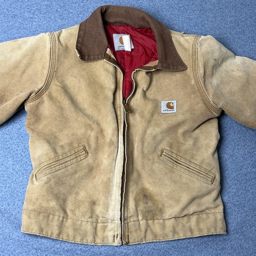 Carhartt Quilt Lined Distressed Chore Corduroy Collar Jacket Youth XSmall? 5-6? - Picture 4 of 11