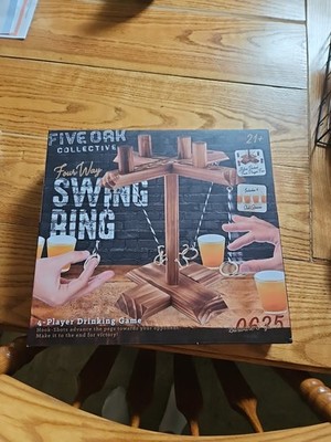Five Oak 4 Player Swing Ring 5 Piece Table Game NEW SEALED Bin 1
