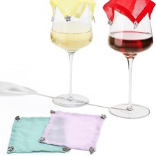 4 Pieces Polyester Drink Covers 10x10cm Wine Glass Lids Dustproof for Picnic