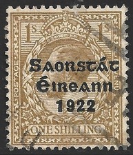 Ireland, Scott #55, Overprinted 1sh King George V, Used