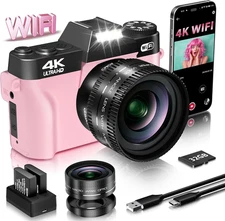 4K Vlogging Camera for Youtube 56MP Digital Camera for Photography and Video wit