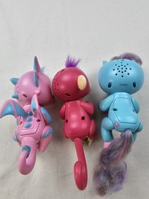 WowWee Fingerlings Lot of 3 Tested and Working Monkey Unicorn Dragon