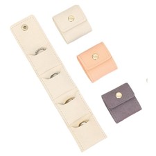 3Pcs Mini Travel Jewelry Bag with Buckle,Small Organizer Black