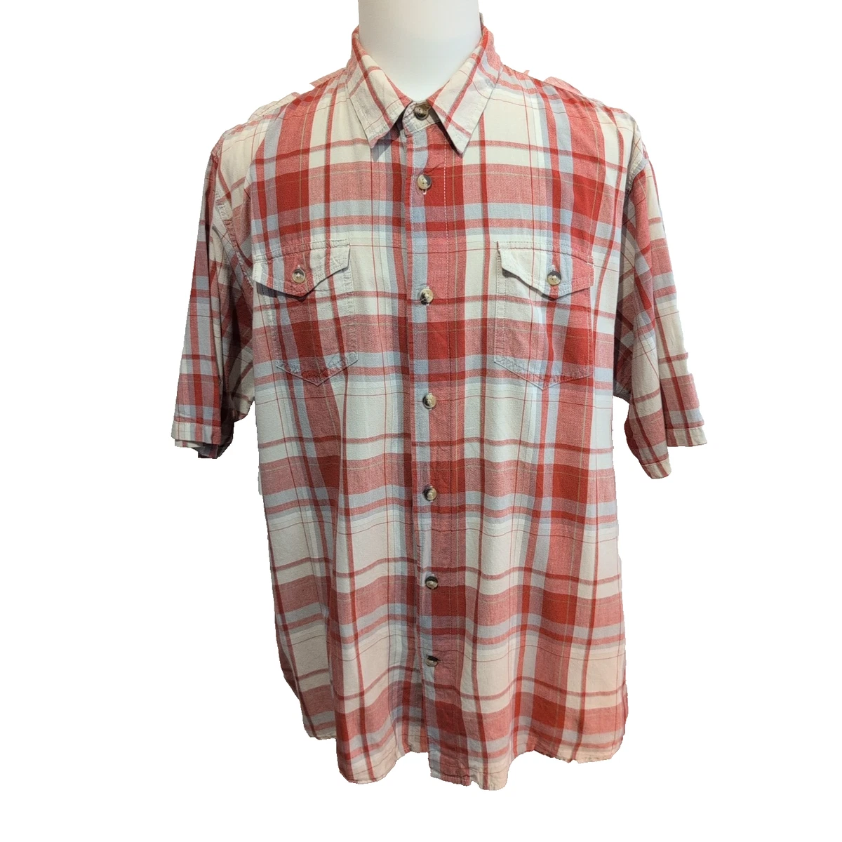 Chemise Wrangler Homme 2XL Manches Courtes - Carreaux Rouge - 100% Coton