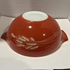 PYREX #444 Autumn Harvest Wheat Cinderella Mixing Bowl 4 Qt Large-Vintage