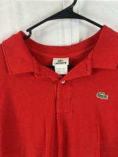 Lacoste Polo Shirt Devanlay Red Men's Size 8 3XL 100 Cotton Crocodile Logo
