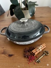 Image of Le Creuset Signature Cast Iron Shallow Casserole / Buffet Casserole - 26cm Flint