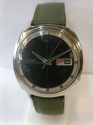 VINTAGE SEIKO WEEKDATER 21J AUTOMATIC PATINA BLACK DIAL 6619 JAPAN MEN'S WORKING