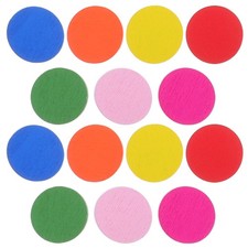 100 Pcs Colorful Round Wood Discs Pieces Teaching Tools for Kid Education