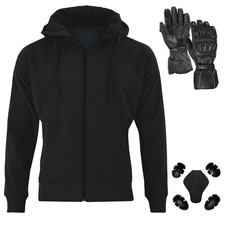 LIMA Moto Men?s Motorcycle Gloves & Hoodie CE Level 2 Armoured Set ? Pack of 2