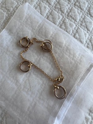 Cartier Trinity 18k Tricolor Gold 4 Rolling Charms Bracelet