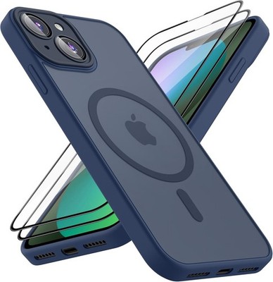 iPhone 13 Case with Magnetic Phone Case and Screen Protector, Slim Shockproof Co