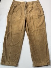 Polo Ralph Lauren Hammond Pants Mens 36x32 Beige Corduroy Pleated Straight Leg