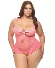 Plus Size Teddy Bodysuit Plus Size Aubrielle Diamond Mesh Underwire Teddy Thong