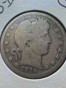 1916-D Barber Quarter – Good Condition – Classic U.S. Silver Coin
