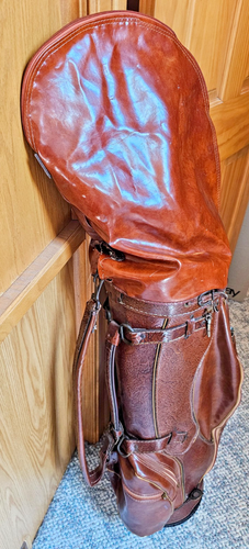 VTG Wilson Staff Model G Leather Golf Staff Bag w/ Rain Hood 6-Way 10" Diameter - Picture 3 of 15