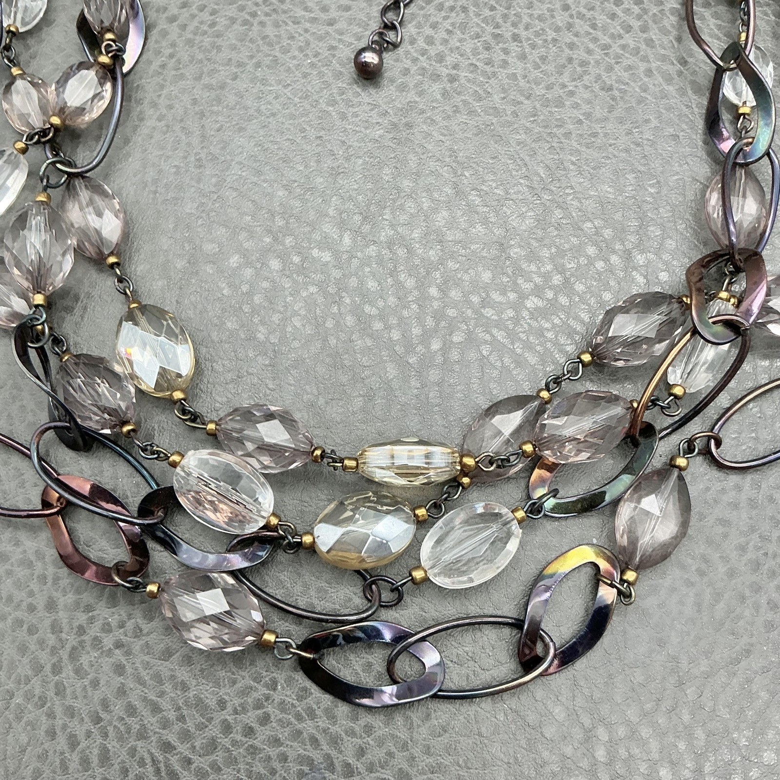 Chico's Multistrand Statement Necklace Faceted Be… - image 4