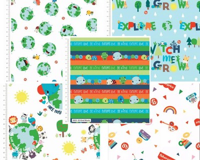 Basteln Stoffe Fisher Price Watch Me Grow Erde Spielzeug Kinderzimmer Baumwollstoff