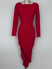 Figure Hugging Ruched To Thigh Evening Party Dress Size 16