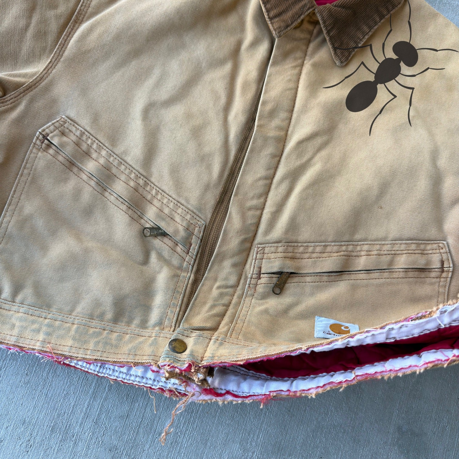 Carhartt brown cropped Detroit style work wear jacket thumbnail 5