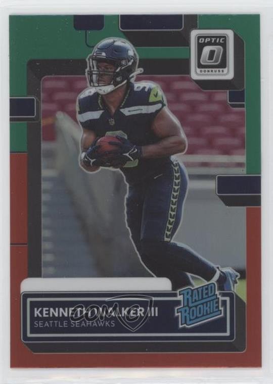 2022 Donruss Rated Optic Preview Red & Green Kenneth Walker III Rookie RC 2qw