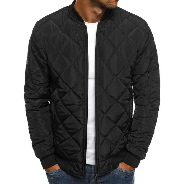 Mens Bomber Outwear Sports Jacket Quilted Casual Loose Winter Coats Warm Jackets