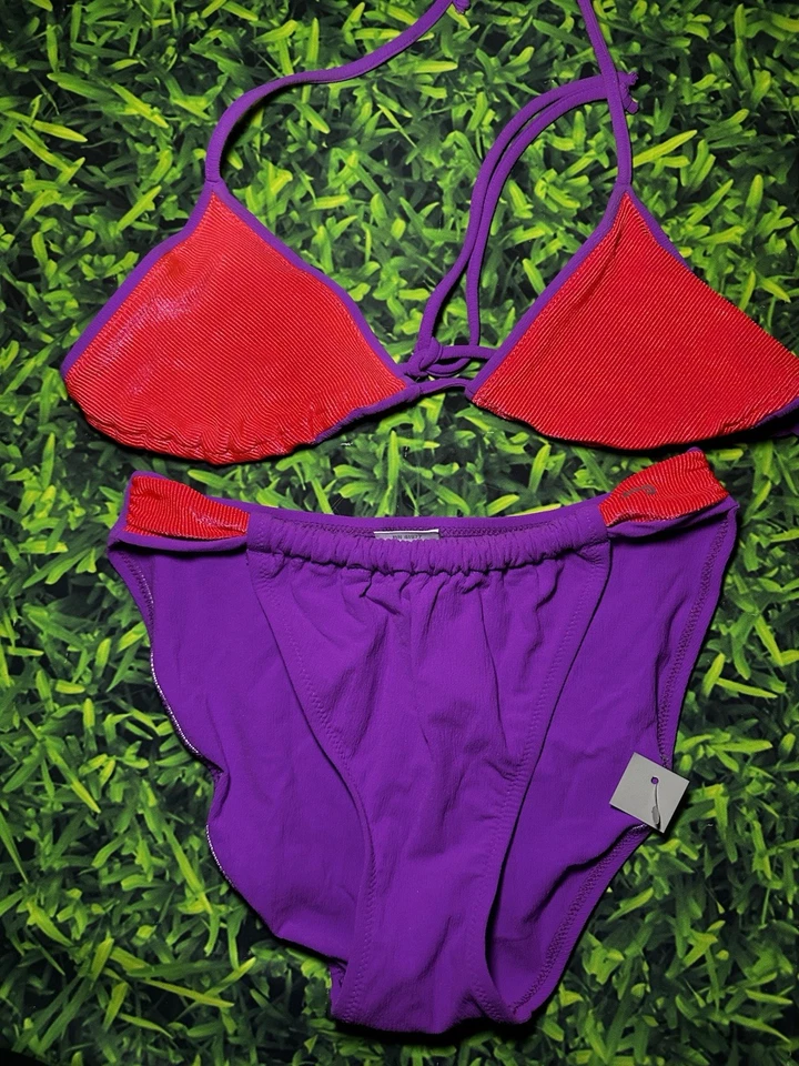Nuevo con etiquetas Traje de baño Bikini Jag Colorblock Vintage Años 80/90 Talla 12 M Top reversible Leer Foto 4 de 4
