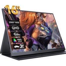 16" UPERFECT 2K Portable Monitor 2560 1600 120Hz Second Display For Computer PC