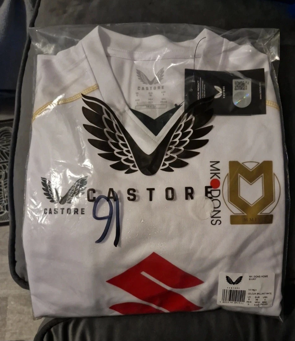 Magnete Frigo Personalizzato Milton Keynes Dons - Vetro Di Alta Qualità 7x5 Cm - Regalo Unico Per Tifosi - Scegli Nome E Numero