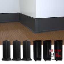 Self Adhesive Baseboard Corner Blocks3 Inside  3 Outside 4inch Width Black