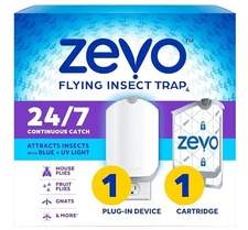 Zevo Flying Insect Trap & Cartridge - 1 Plug in Device & 1 Cartridge