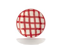 H&H Tiefer Teller Xmas Check Aus Keramik, Dekor 20 Cm