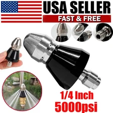 Sewer Cleaning Tool High-pressure Nozzle 5000psi Pipe Cleaner 1/4 Inch Connector