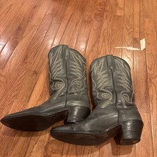 Frye Mens Vintage Leather Cowboy Boots Light Gray Calf Western Made in USA 10 D