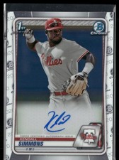 2020 Bowman Chrome #CPA-KSI Kendall Simmons Prospect Autographs