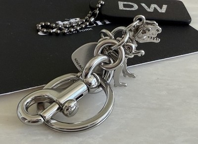 NEW COACH NICKEL SILVER TONE REXY HEART BAG CHARM KEY FOB | eBay