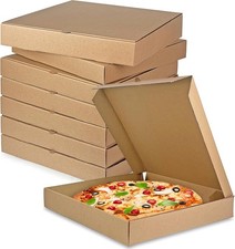 8PCS 14x14 2 Inch Kraft Pizza Box Corrugated Pizza Boxes Disposable Personal